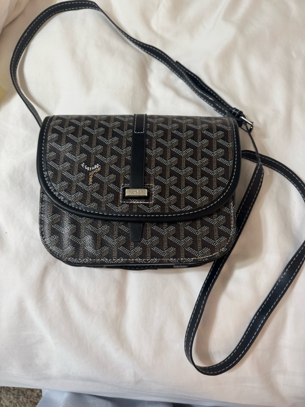 Black and Gray Signature Crossbody Bag